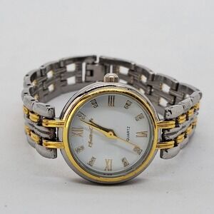 Women's Watch 25MM Case Gray Dial Gray Gold Bracelet 6.5" New Battery‎